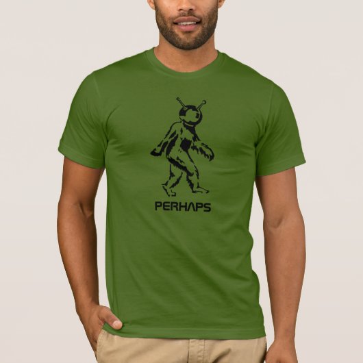 BIGFOOT IS EEN ALIEN, T-SHIRT (donker op licht) (Voorkant)