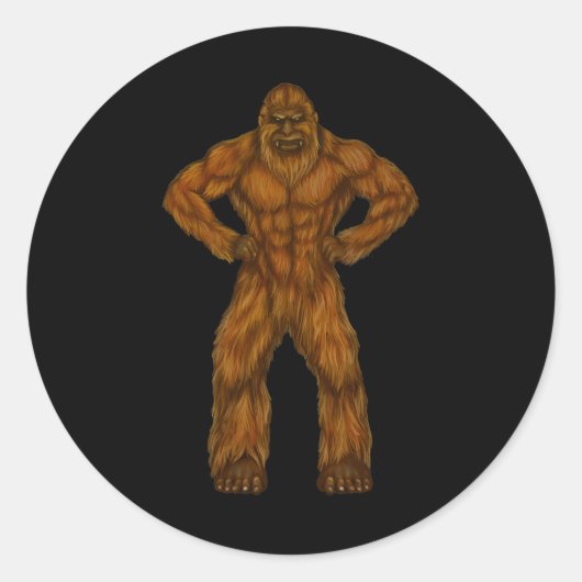 Bigfoot is een bodybuilder - bodybuilder Sasquatch Ronde Sticker (Voorkant)