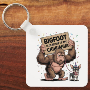 Bigfoot is jaloers op mijn Chihuahua Sleutelhanger