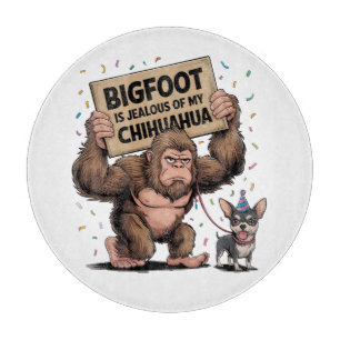 Bigfoot is jaloers op mijn Chihuahua Snijplank