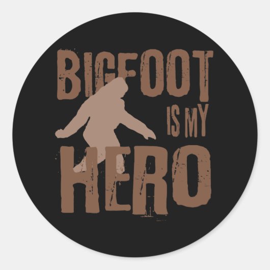 Bigfoot is mijn Hero Ronde Sticker (Voorkant)