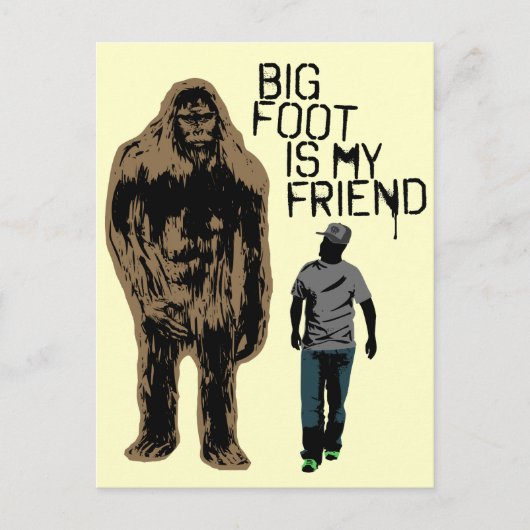 Bigfoot is mijn vriend briefkaart (Voorkant)