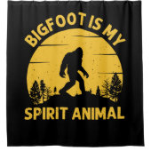 Bigfoot is My Spirit Animal Retro Sunset Douchegordijn (Voorkant)