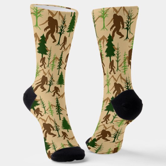 Bigfoot jacht novelty kamperen sokken (Gebogen)