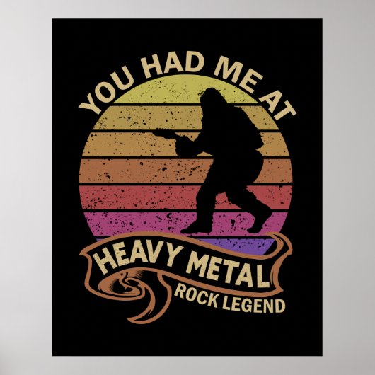 Bigfoot je had me bij Heavy Medal Rock Legend Poster (Voorkant)