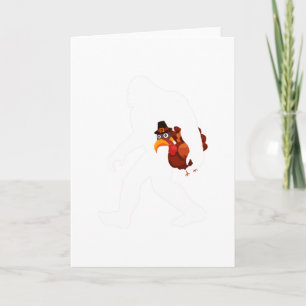 Bigfoot Kalkoen Grappige Thanksgiving Dag Kaart