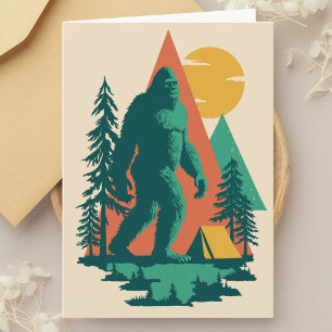 BigFoot Kampeer Bos Bergen Grappige Verjaardag Kaart
