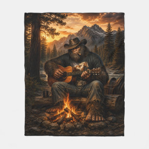 Bigfoot Kampeer Vuurgitaarspeler Fleece Deken