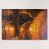 Bigfoot kano zonsondergang droombeeld legpuzzel (Horizontaal)