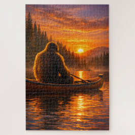 Bigfoot kano zonsondergang droombeeld legpuzzel