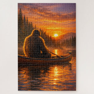 Bigfoot kano zonsondergang droombeeld legpuzzel