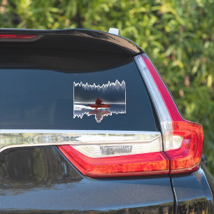 Bigfoot Kanoën in De Wildernis Grappig Sticker