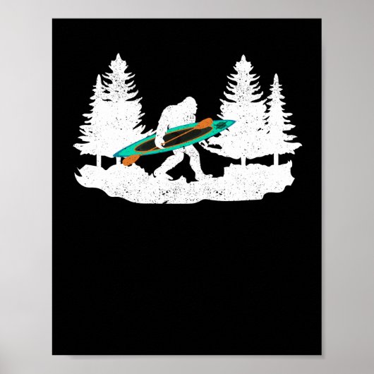 Bigfoot kayak paddling Lake white water canoe Poster (Voorkant)