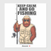 Bigfoot Keep Calm en ga Gevist grappig te werk Sticker (Vel)