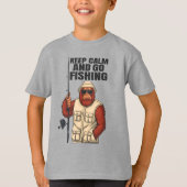 Bigfoot Keep Calm en ga Gevist grappig te werk T-shirt (Voorkant)