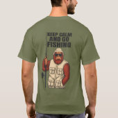 Bigfoot Keep Calm en ga Gevist grappig te werk T-shirt (Achterkant)
