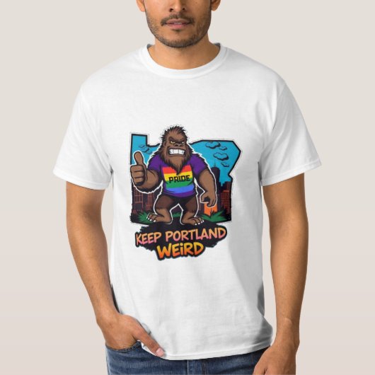 Bigfoot Keep Portland Weird T-shirt (Voorkant)