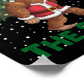Bigfoot kerst grappig squatchin door de sneeuw poster (Hoek)
