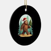 Bigfoot Kerstboom Kerstman Hoed (2) Keramisch Ornament (Rechts)