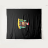 Bigfoot Kerstboom Kerstman Hoed (2) Wandkleed (Voorkant (horizontaal))