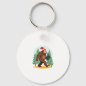 Bigfoot Kerstboom Kerstmuts (1) Sleutelhanger (Voorkant)