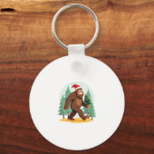 Bigfoot Kerstboom Kerstmuts (1) Sleutelhanger (Voorkant)