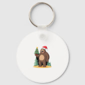 Bigfoot Kerstboom Kerstmuts (1) Sleutelhanger (Voorkant)