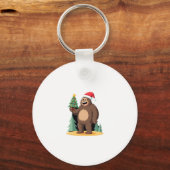 Bigfoot Kerstboom Kerstmuts (1) Sleutelhanger (Voorkant)