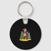 Bigfoot Kerstboom Kerstmuts (2) Sleutelhanger (Voorkant)
