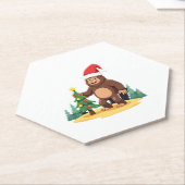 Bigfoot Kerstboom Kerstmuts (3) Kartonnen Onderzetters (Schuin)