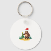 Bigfoot Kerstboom Kerstmuts (3) Sleutelhanger (Voorkant)