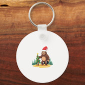 Bigfoot Kerstboom Kerstmuts (3) Sleutelhanger (Voorkant)