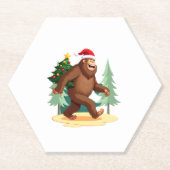 Bigfoot Kerstboom Kerstmuts (5) Kartonnen Onderzetters (Voorkant)