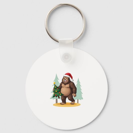 Bigfoot Kerstboom Kerstmuts (5) Sleutelhanger (Voorkant)