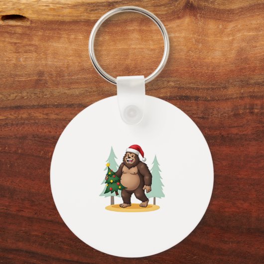 Bigfoot Kerstboom Kerstmuts (5) Sleutelhanger (Voorkant)
