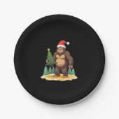 Bigfoot Kerstboom Kerstmuts Papieren Bordje (Voorkant)