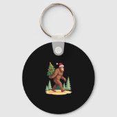 Bigfoot Kerstboom Kerstmuts Sleutelhanger (Voorkant)