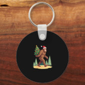 Bigfoot Kerstboom Kerstmuts Sleutelhanger (Voorkant)
