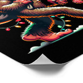 Bigfoot kerstboom lampjes met Mannen sasqua Poster (Hoek)