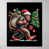 Bigfoot kerstboom lampjes met Mannen sasqua Poster (Voorkant)