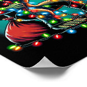 Bigfoot kerstboom lampjes met Mannen sasqua Poster (Hoek)