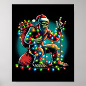 Bigfoot kerstboom lampjes met Mannen sasqua Poster (Voorkant)