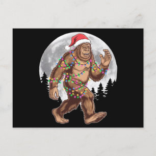Bigfoot kerstboom lampjes paasquatch briefkaart