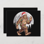 Bigfoot kerstboom lampjes paasquatch briefkaart (Voorkant / Achterkant)
