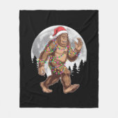 Bigfoot kerstboom lampjes paasquatch fleece deken (Voorkant)