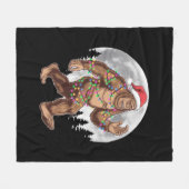 Bigfoot kerstboom lampjes paasquatch fleece deken (Voorkant (Horizontaal))