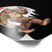 Bigfoot kerstboom lampjes paasquatch foto afdruk (Hoek)