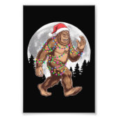 Bigfoot kerstboom lampjes paasquatch foto afdruk (Voorkant)