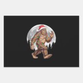 Bigfoot kerstboom lampjes paasquatch inpakpapier vel (Voorkant)