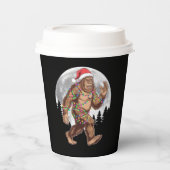 Bigfoot kerstboom lampjes paasquatch papieren bekers (Voorkant)